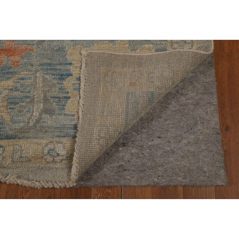 Vegetable Dye Oushak Turkish Area Rug Hand-Knotted Wool Carpet - 8'11"x 12'3"