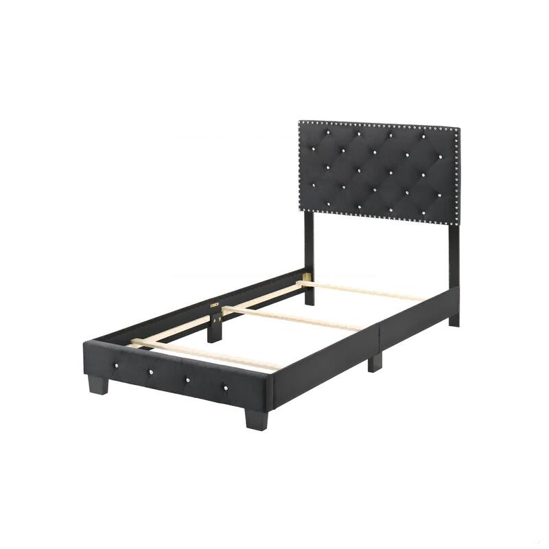 Sleek Black Twin Bed for Versatile Use