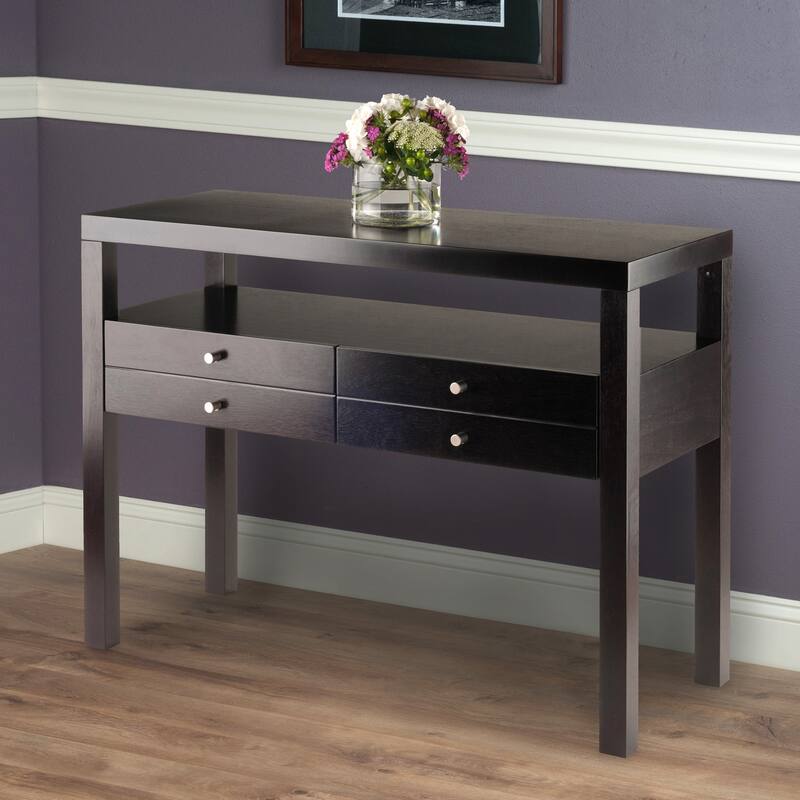 Copenhagen Console Table, Espresso - 40.16 x 17.09 x 30.12 inches