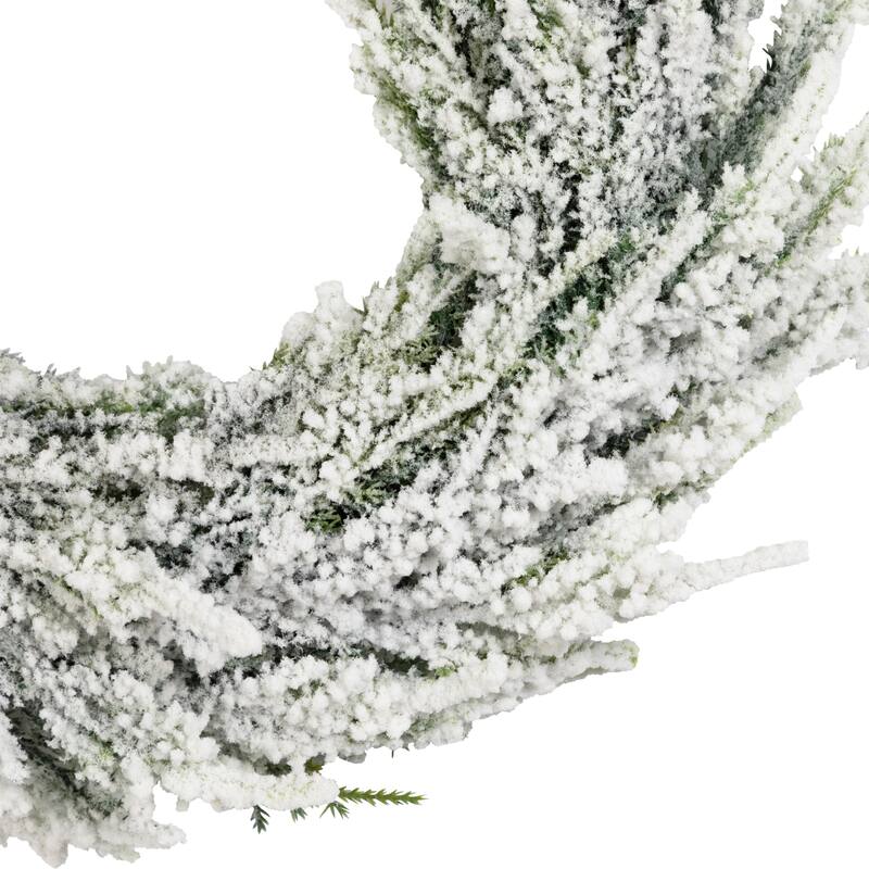 Heavily Flocked Artificial Pine Christmas Wreath