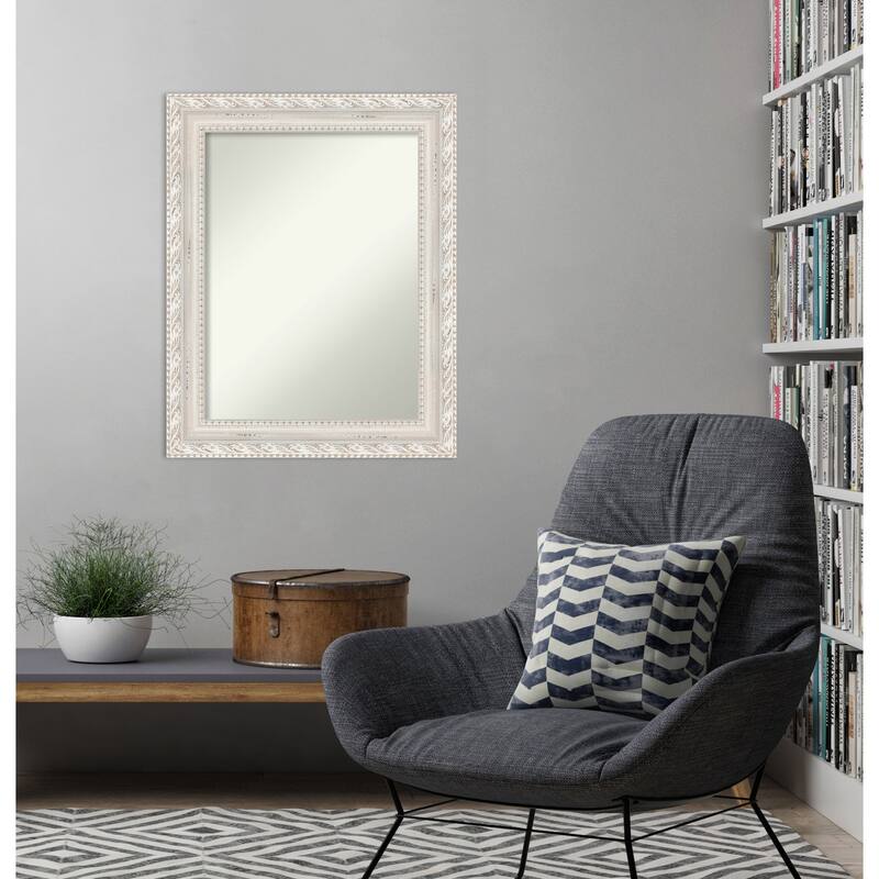 Opera Off White Non-Beveled Wood Framed Wall Mirror - Opera Off White