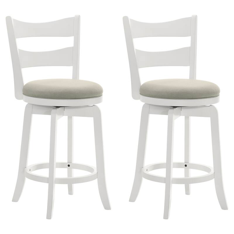 Blair Counter Height or Bar Height Rubberwood Barstool with Fabric Seat