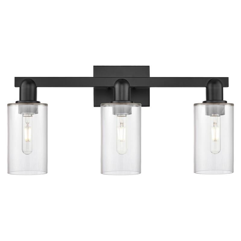 Innovations Lighting 716-3W-11-23 Clymer Vanity Clymer 3 Light 23" - Matte Black / Clear
