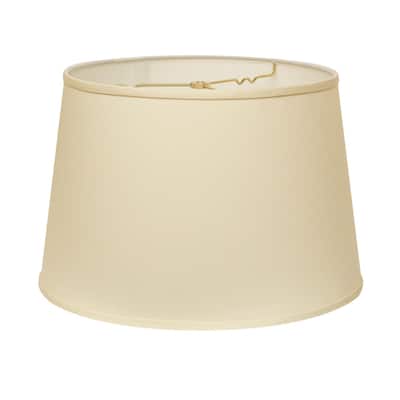 14" Ivory Rounded Empire Slanted No Slub Lampshade - 14" L x 14" W x 9.5" H