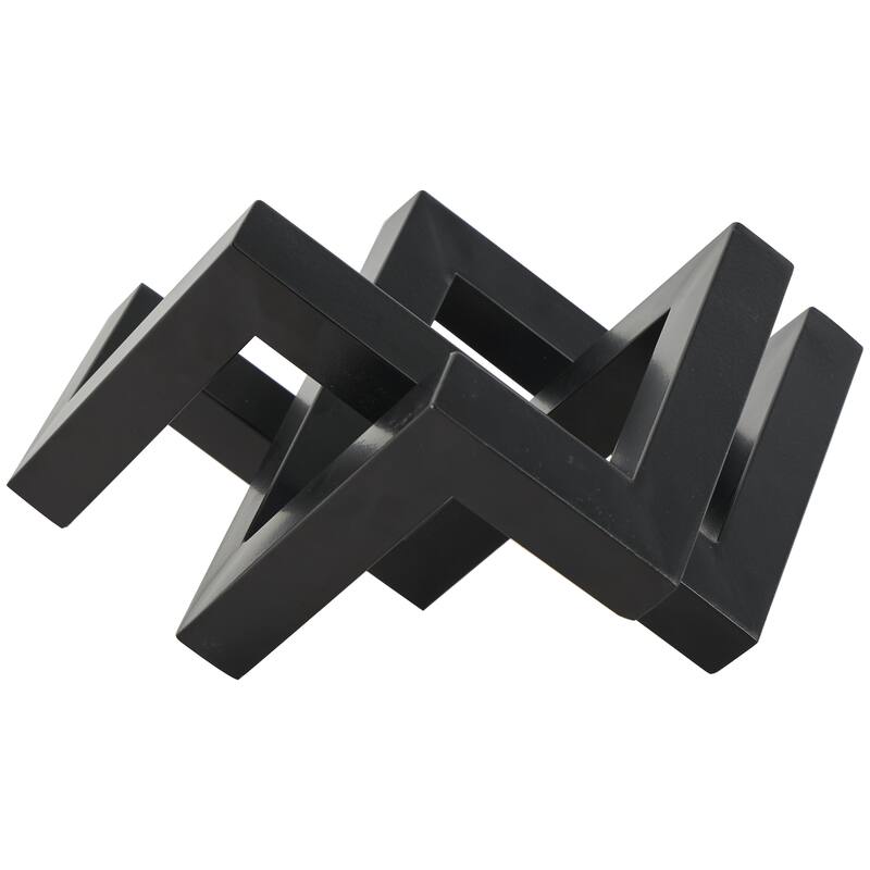 Metal Geometric Abstract Shaped Decorative Sculpture - Black or Gold - Roche River Decor