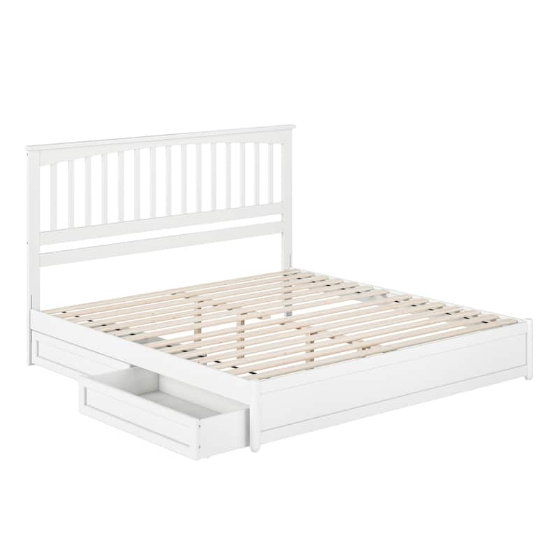 Everett Platform Bed with Panel Footboard and Storage Drawers