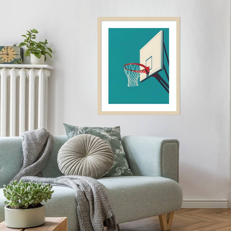 Basketball by Andreas Magnusson Wood Framed Wall Art Print