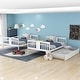 preview thumbnail 3 of 11, Modern Design Full over Full Bunk Bed with Twin Size Trundle,Versatile Bunk Bed with Storage Drawer,Solid Wood Construction