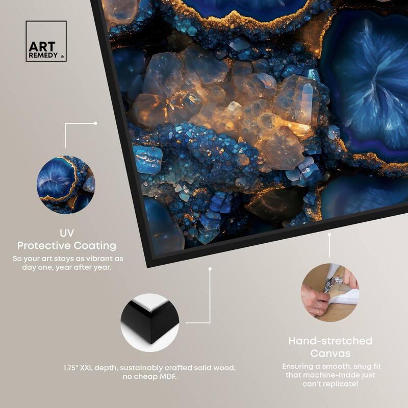 Oceanic Gold Sparkle Canvas by Art Remedy