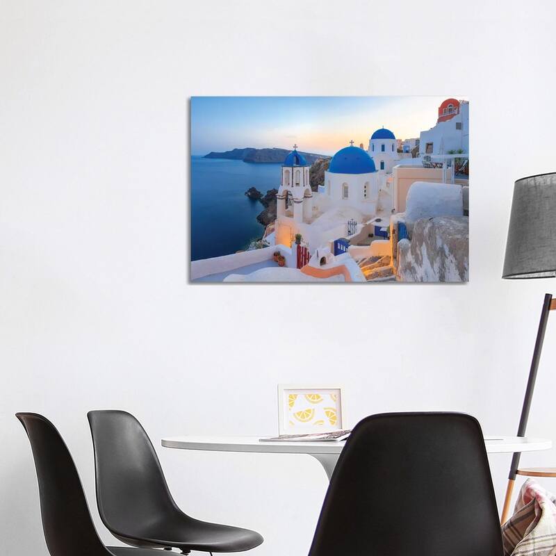 iCanvas "Greece, Santorini, Oia. Sunset On Coastal Town." by Jaynes Gallery Canvas Print - 26x40x1.5