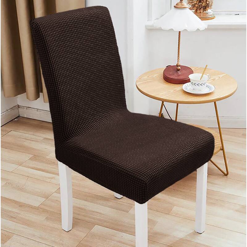6 Piece Set - Beige Dining Kitchen Desk Chair Stretch Cover Protector Slipcover - 6 Piece Set
