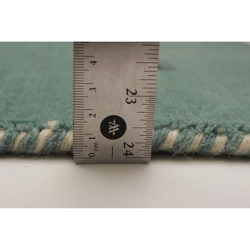 Kashkuli Gabbeh Turquoise Rug 4'0" x 3'11" - 4'0 x 3'11