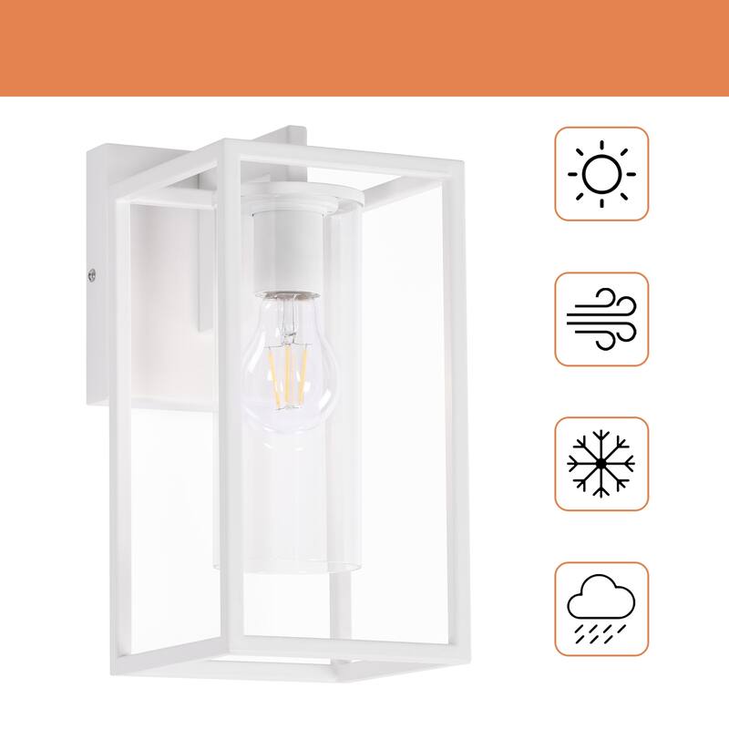 1-Light Outdoor Wall Lights, Outdoor Wall Lantern with Glass Shade