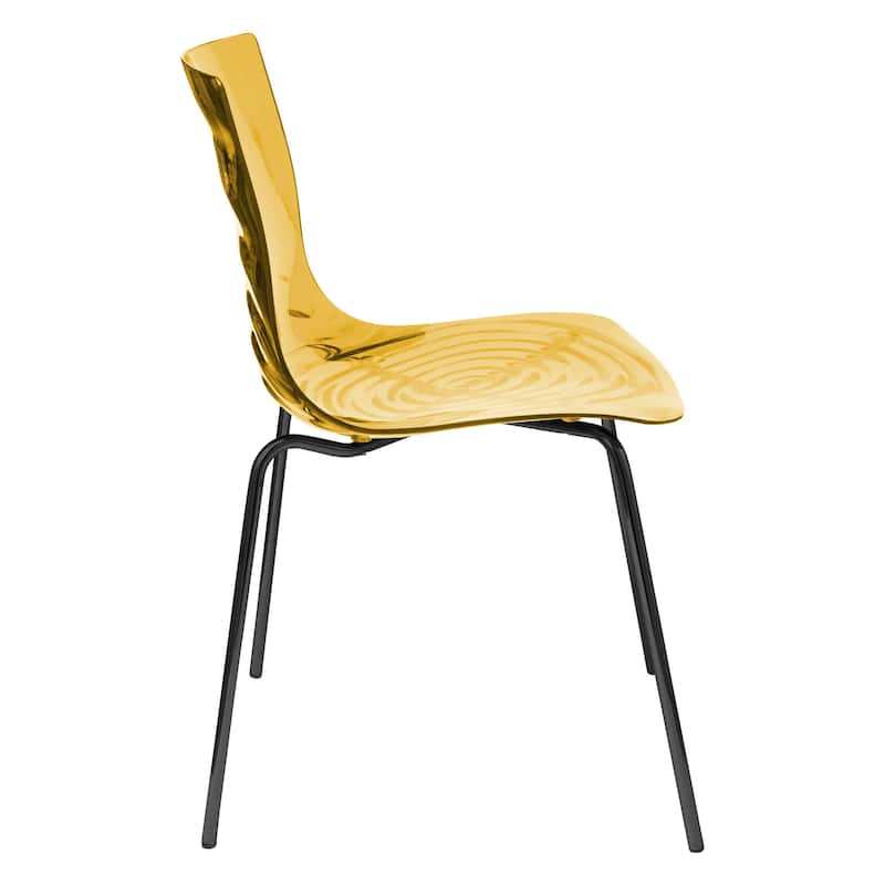 Dining Chair in ABS Plastic Side Chair with Stainless Steel Legs Kitchen Room Chair Set of 2