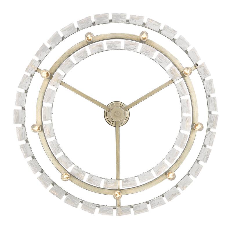 Ciara 27" Wide 9-Light Chandelier with Hammered Water Glass