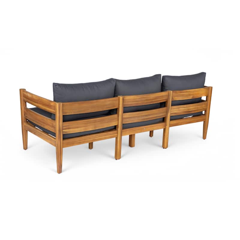 Christopher Knight Home- Avery Curved Acacia Wood Outdoor 5 Piece Chat Set