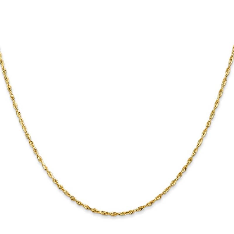 Curata 10k Yellow Gold Solid Polished Lobster Claw Closure 2.9mm Sparkle Cut Lightweight Rope Chain Bracelet 8 Inch