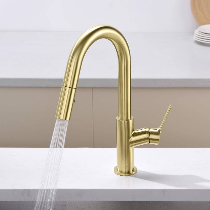 Fusion Single Handle Pull Down Kitchen & Bar Sink Faucet with Soap Dispenser