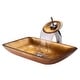 preview thumbnail 16 of 15, KRAUS Golden Pearl 22 inch Rectangle Glass Glass Vessel Bathroom Sink