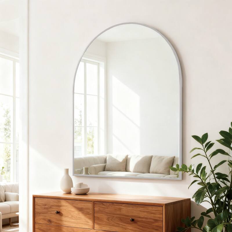 Metal Framed Arched Bathrrom Mirror for Wall
