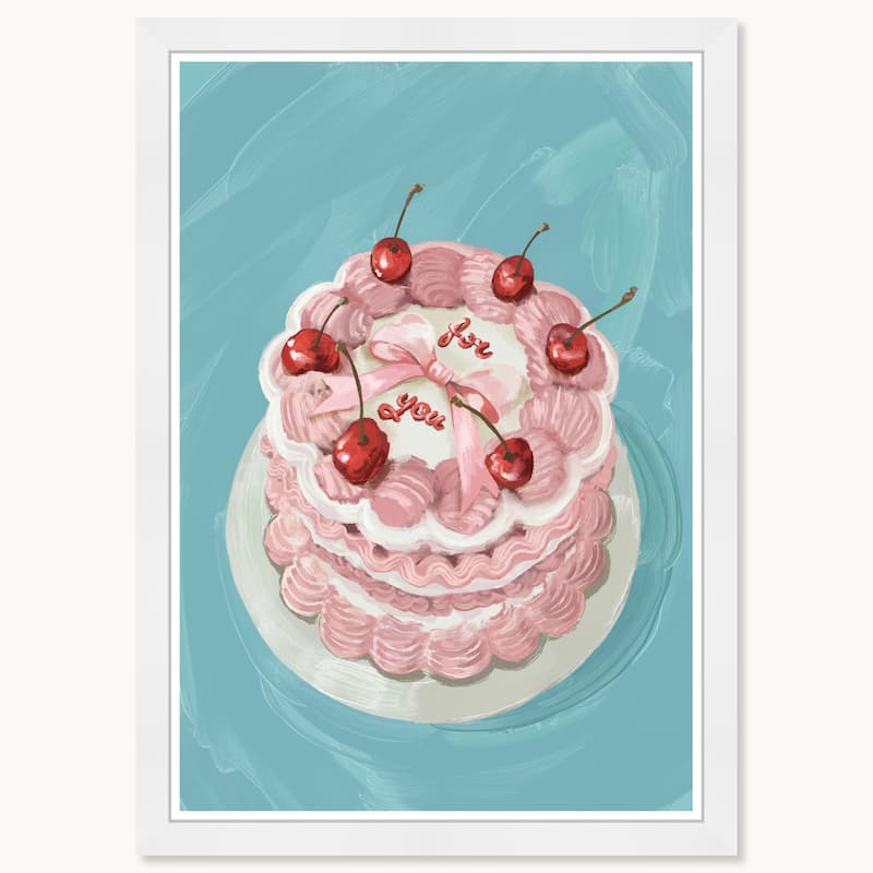 Wynwood Studio Prints Food Cuisine Cheer on Top Teal Pink Wall Art