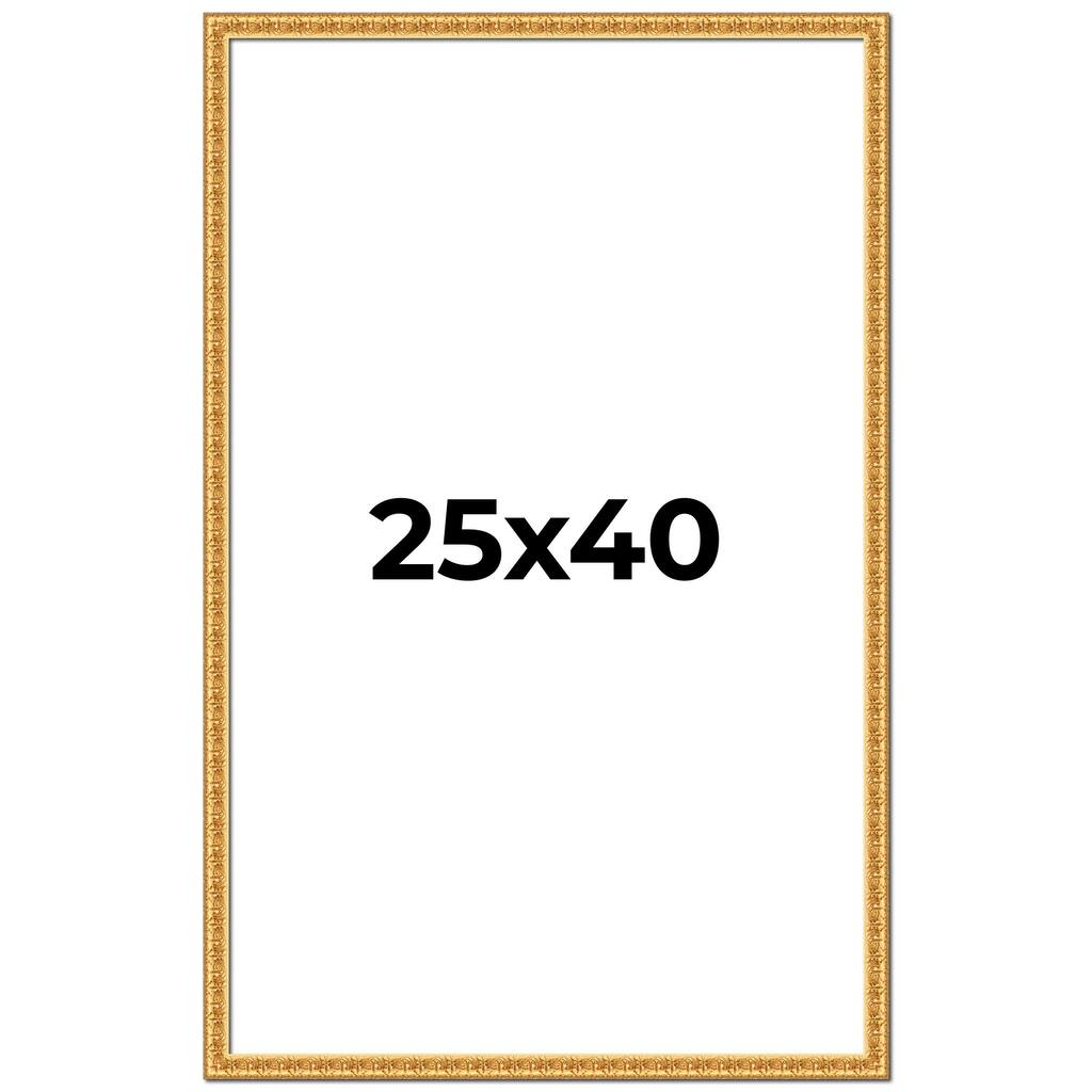 25x40 Frame Gold Real Wood Picture Frame Width 1 inches | Interior