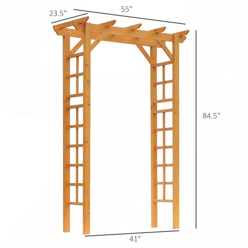 Outsunny 85in Wooden Garden Arbor for Wedding and Ceremony