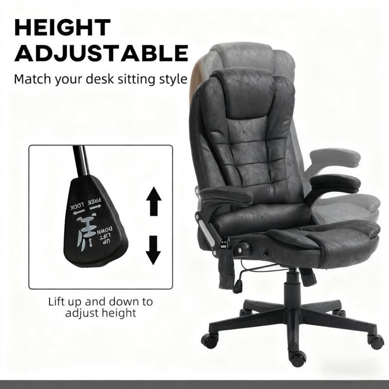 High Back Executive Office Chair with Reclining Backrest, Padded Armrests and Remote
