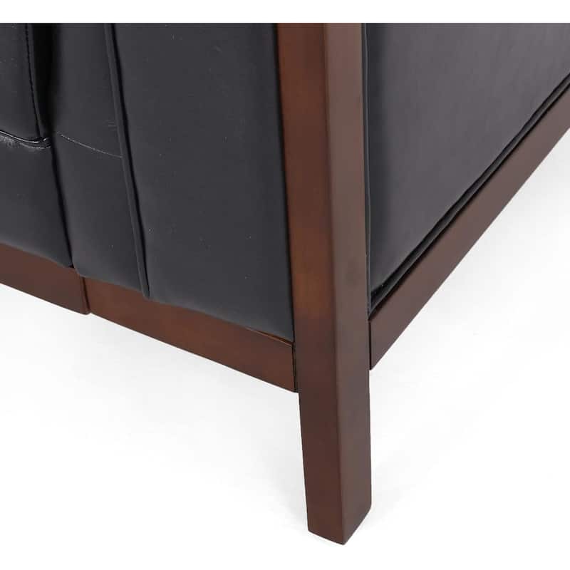 Roomfitters Chesterfield 3-Seater Sofa, Tufted Faux Leather Couch for Living Room