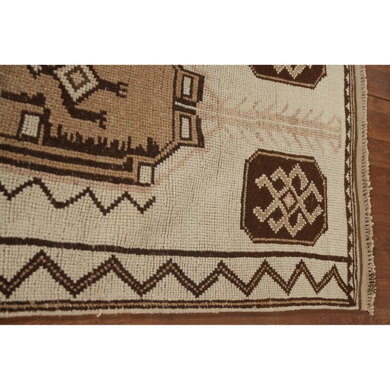 Anatolian Oriental Runner Rug Natural Dye Handmade Wool Carpet - 3'5"x 10'9"