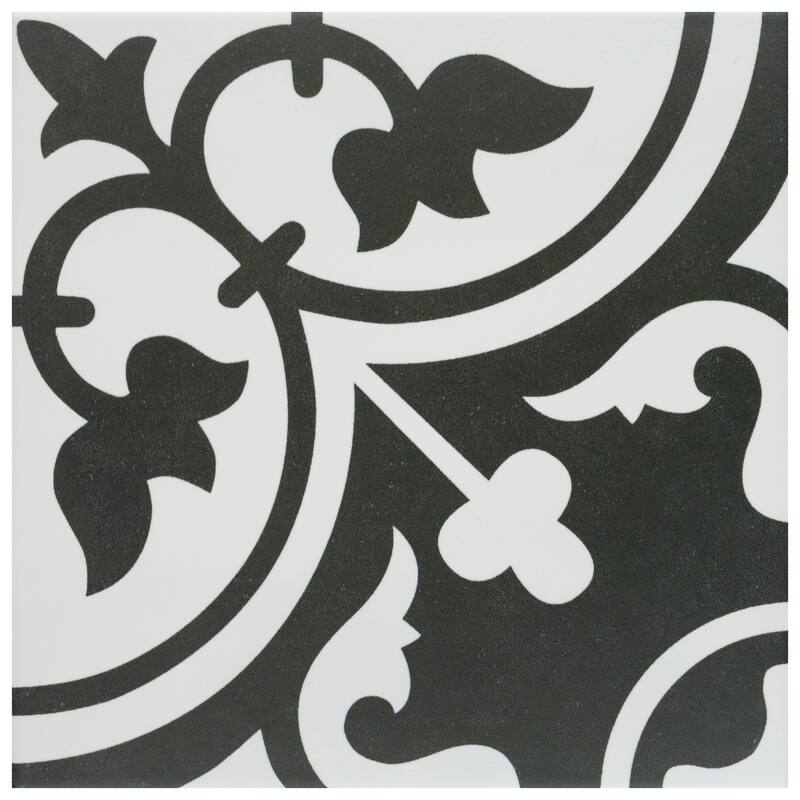 Merola Tile Arte Clover White 9-3/4" x 9-3/4" Porcelain Floor and Wall Tile - Case (16 Tiles)