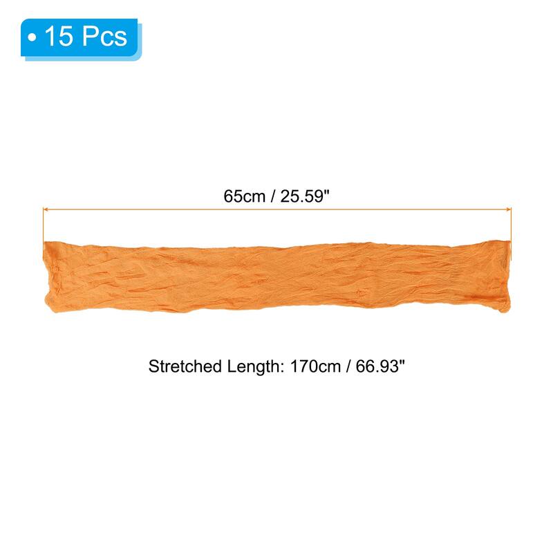 15Pcs Stocking Flower Fabric 65cm/26" for DIY Mesh Flowers Making - Orange