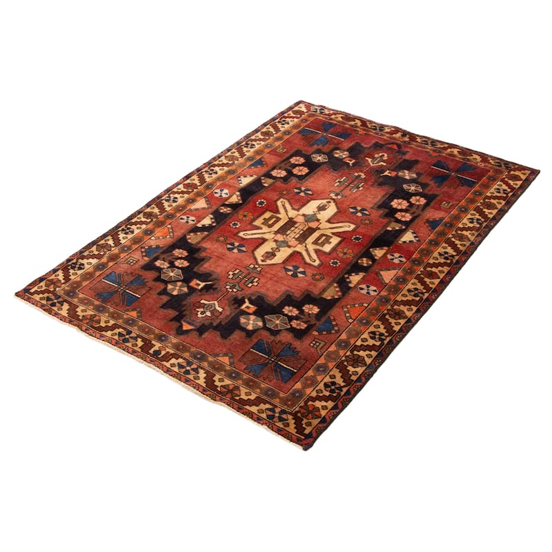 ECARPETGALLERY Hand-knotted Melis Vintage Dark Copper Wool Rug - 4' 9" x 6' 11"