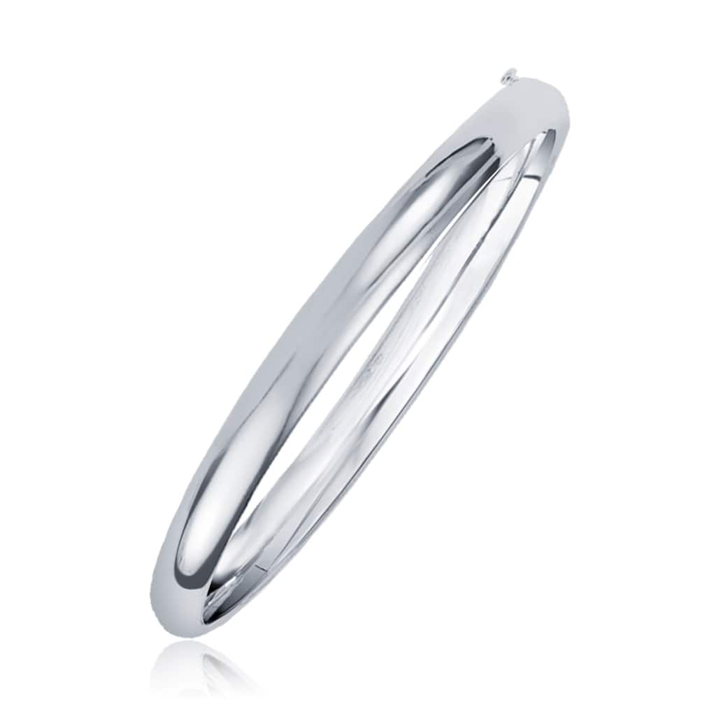 MayaMila Classic Bangle in 14k White Gold (5.0mm)