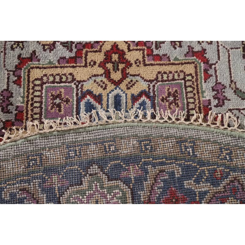 Geometric Heriz Serapi Round Rug Hand-knotted Wool Carpet - 6'0"x 6'0"