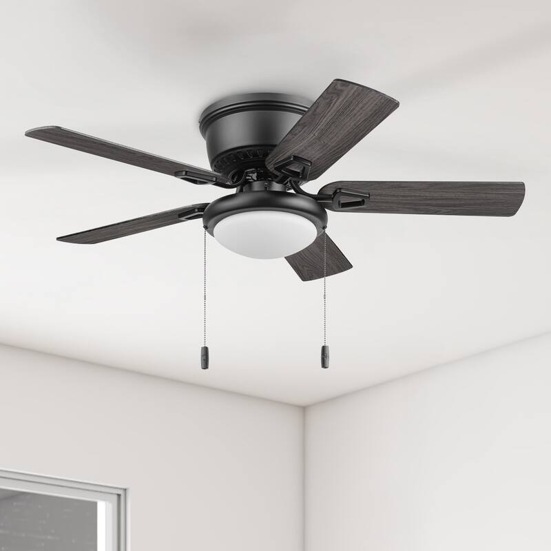 Honeywell 42" Braystone Indoor Matte Black Ceiling Fan with Light & Pull Chain - 42 Inches