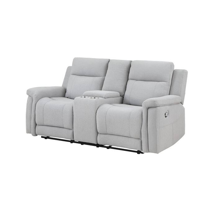 71" Light Gray Power Reclining Loveseat With Storage