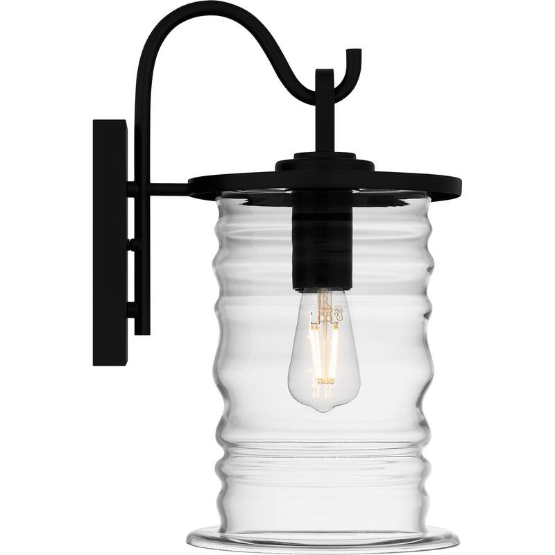 Matte Black One Light Outdoor Wall Mount from the Noland Collection