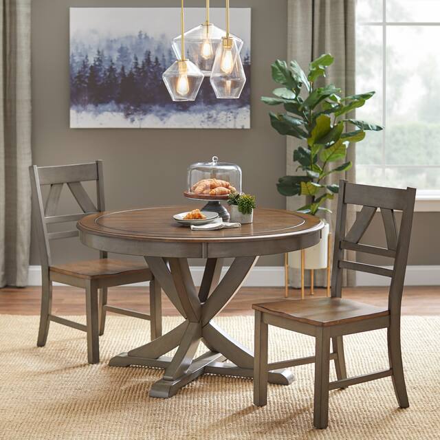 Simple Living Vintner Country Style Dining Set - 3pc Grey