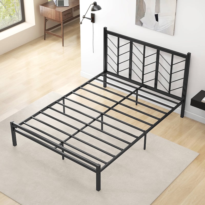 Costway Twin/Full/Queen Size Platform Bed with Headboard 11.5" Under