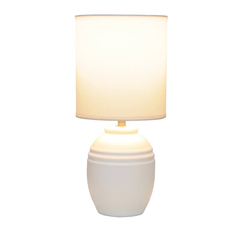 Mini Classic Jar Ceramic Table Lamp with Drum Shade - 19.5" - White