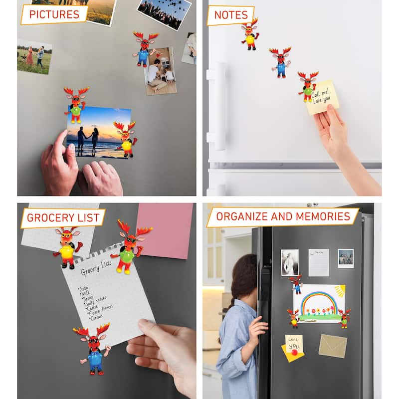 CoTa Global Cool Moose Refrigerator Bobble Magnets Set of 3 - 4 inches long