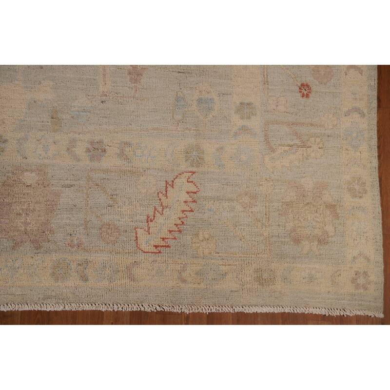 Vegetable Dye Oushak Turkish Area Rug Handmade Wool Oriental Carpet - 8'11"x 12'10"