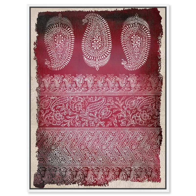 Burgundy Stamps Canvas by Art Remedy - White - 30" x 36"