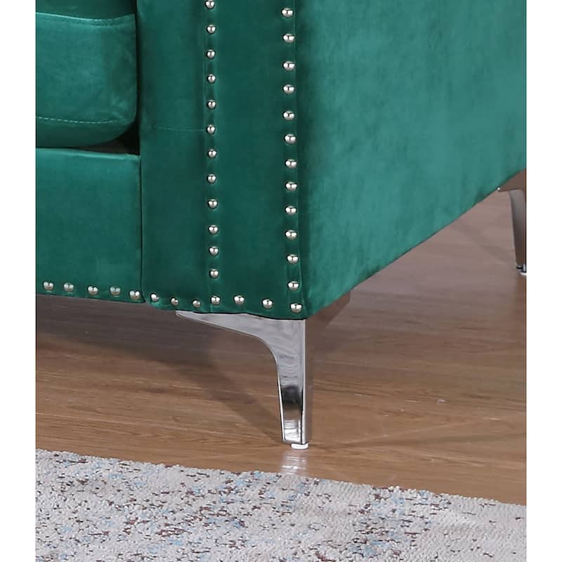 Pompano Velvet Button Tufted Loveseat