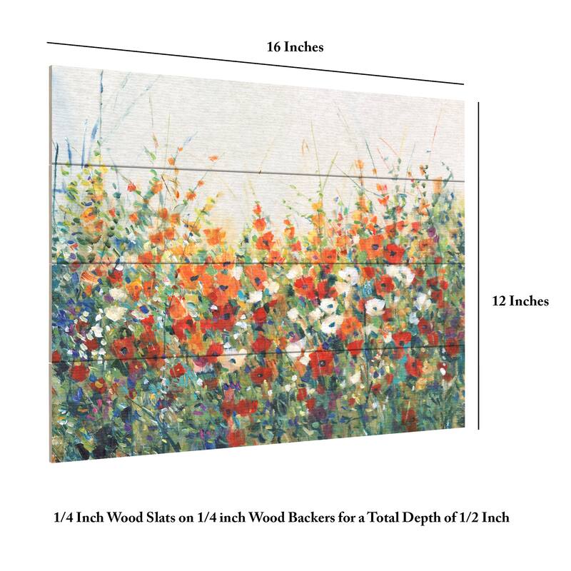 Tim OToole 'Garden in Bloom I' Wood Slat Art