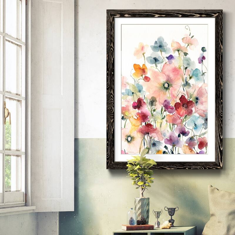 Poppies and Sweetpeas-Premium Framed Print - Ready to Hang