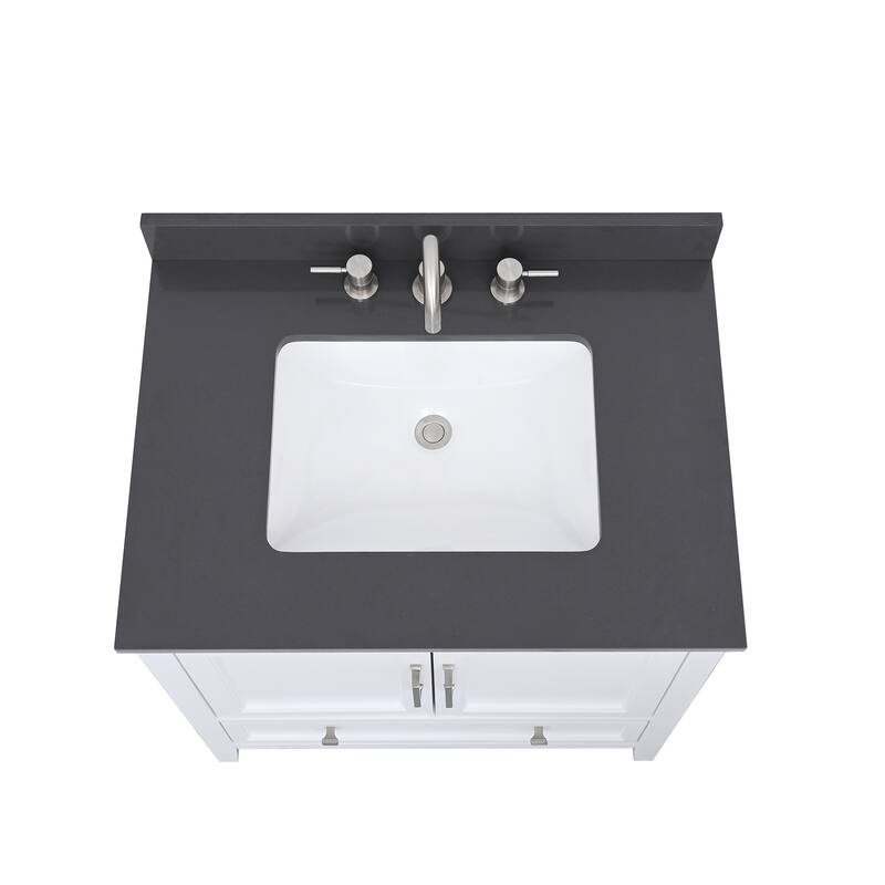 Avanity Quartz Vanity Top with Rectangular Undermount Sinks