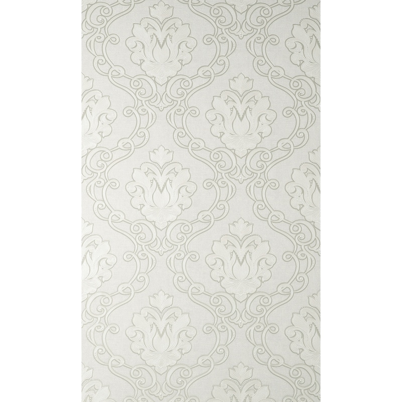 Fine Decor Florentine White Damask Wallpaper