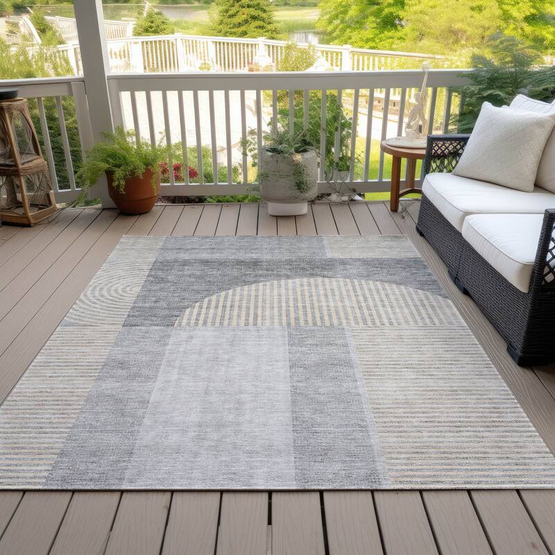 Machine Washable Indoor/ Outdoor Chantille Modern Deco Rug